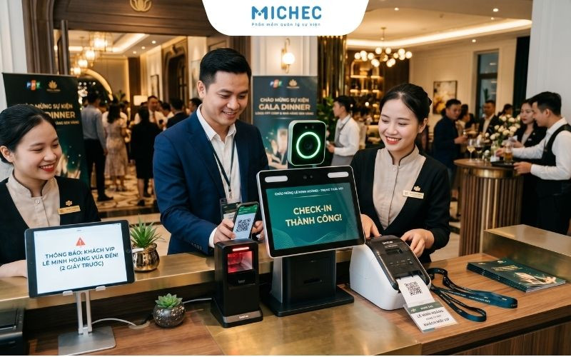Vận Hành đón Tiếp Thông Minh Trong Sự Kiện