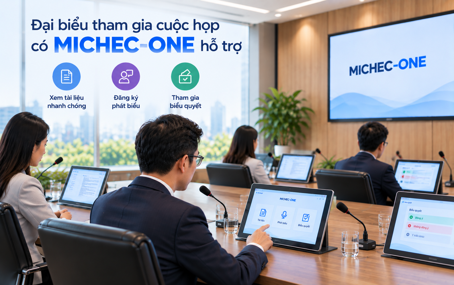 Dai Bieu Tham Gia Cuoc Hop Co Michec One Ho Tro