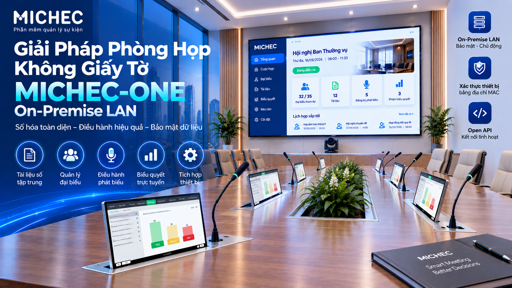 Tổng quan về phòng họp không giấy Michel-One