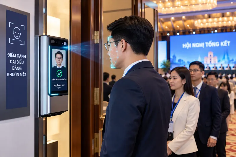 Điểm danh bằng face ID qua phần mềm MICHEC-ONE